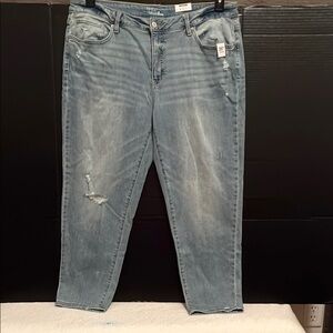 Time and Tru Blue Distressed look Mid-rise Jeans